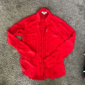 Express Portofino slim fit red dress shirt